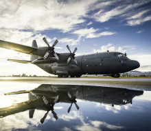 C 130H Hercules NZ7001 on Exercise Nocturnal Reach RNZAF Base Woodbourne 2016