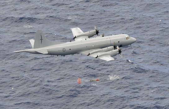 Orion deploys a sonar bouy.