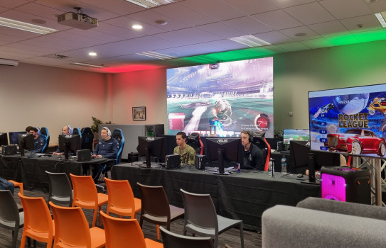 The Ohakea Rocket League team playing a friendly match against an Army team at the New Zealand Army 2022 Lone Pine tournament in Linton. 