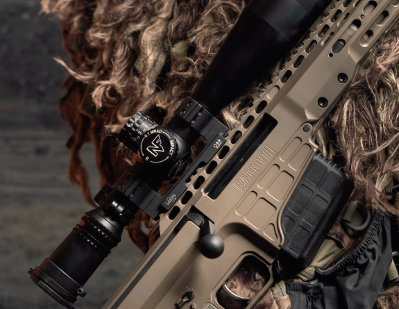 A close up of an MRAD Sniper Rifle